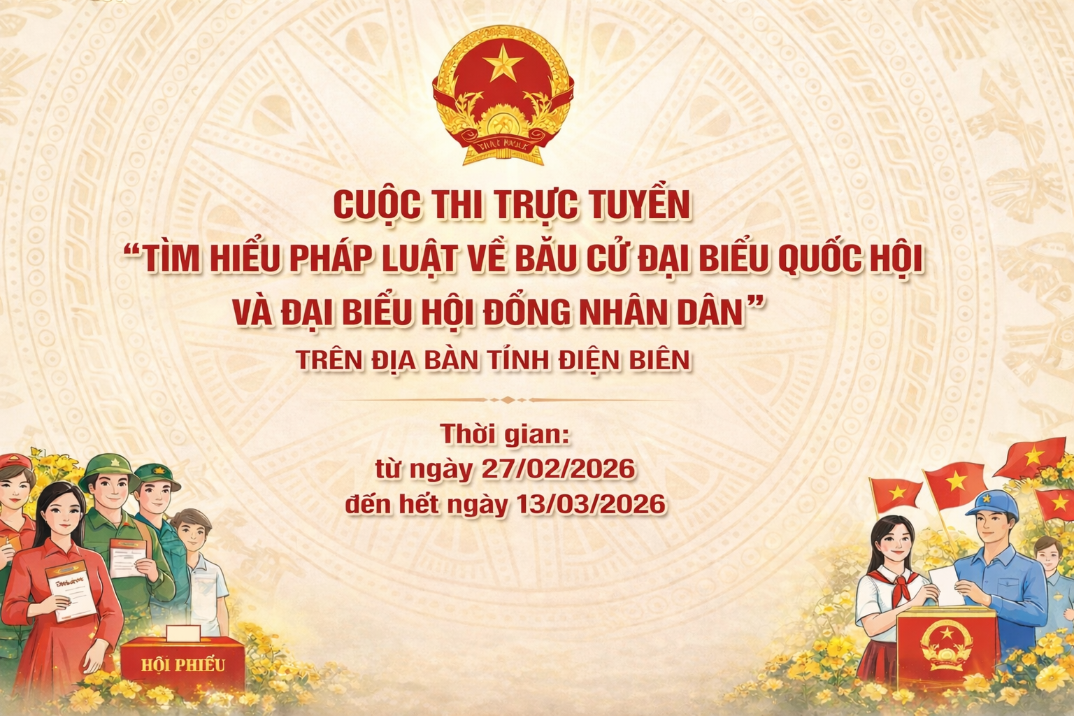 Cuộc thi trực tuyến “Tìm hiểu pháp luật về bầu cử đại biểu Quốc hội và đại biểu Hội đồng nhân dân” trên địa bàn tỉnh Điện Biên