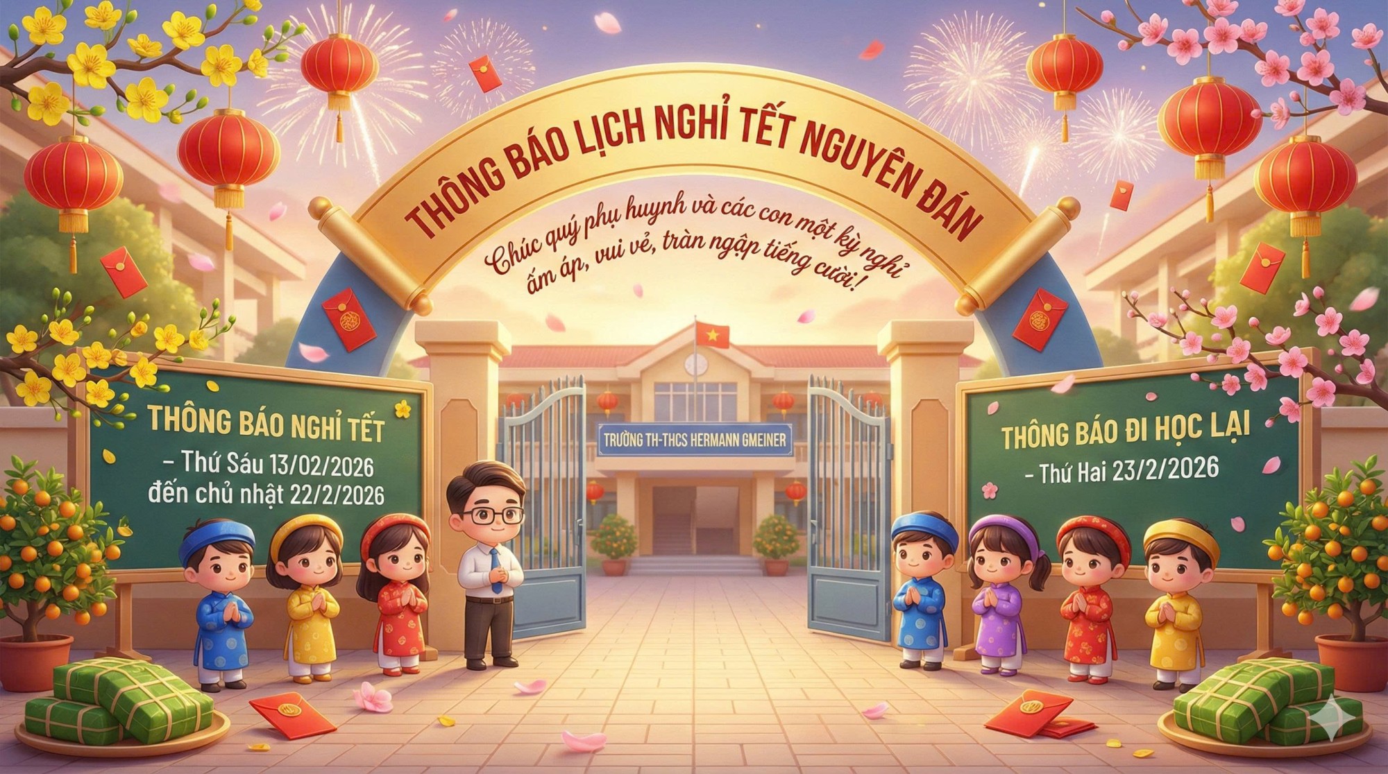 THÔNG BÁO LỊCH NGHỈ TẾT NGUYÊN ĐÁN 2026